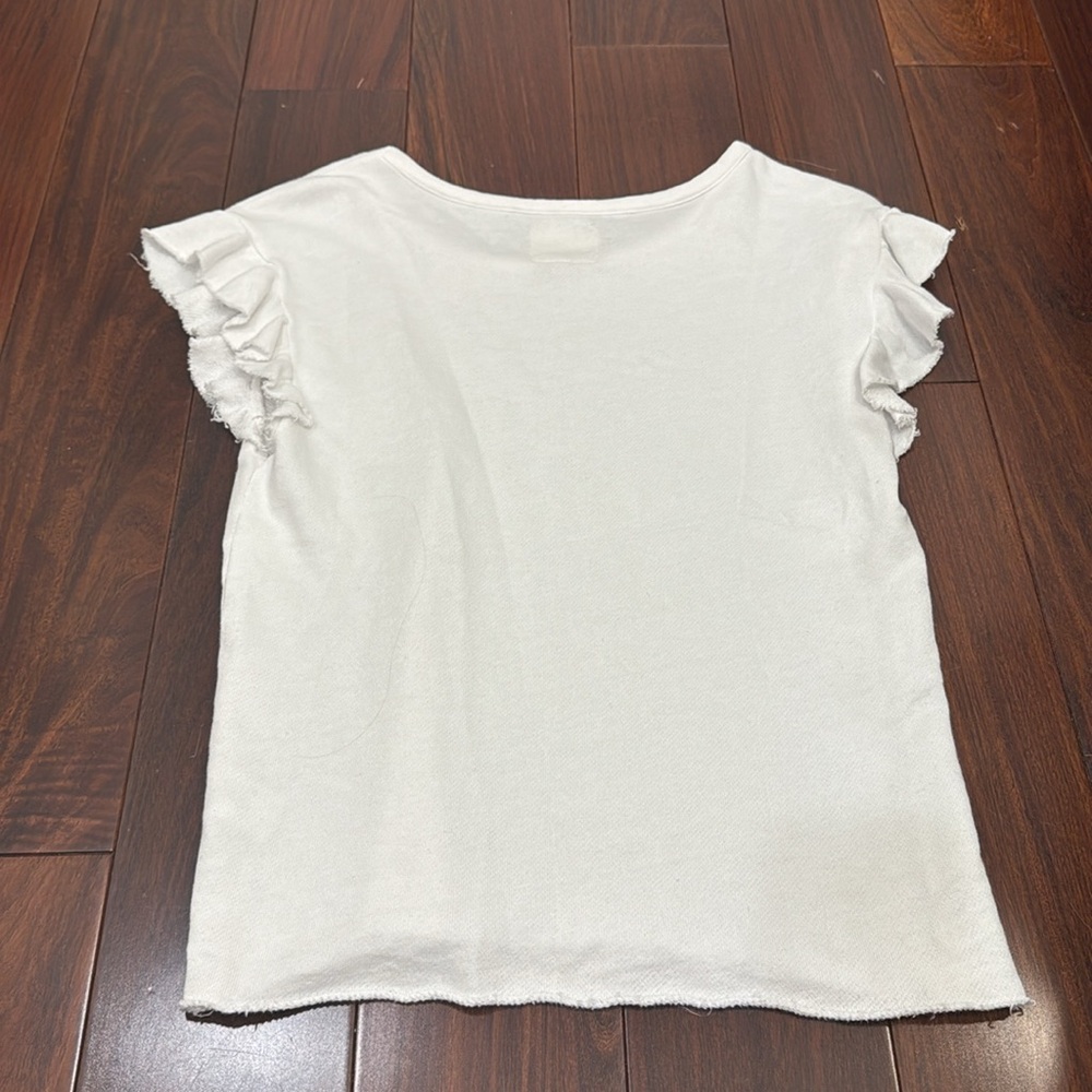 White Ruffle Sleeve Top - Picture 3 of 3